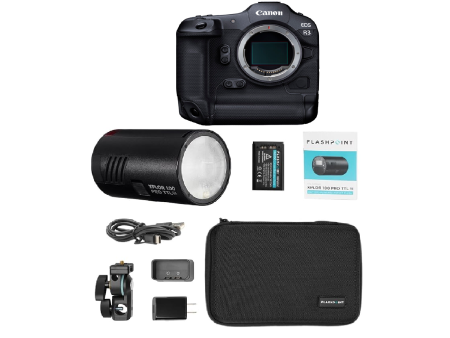 Canon EOS R3 Mirrorless Camera & Flashpoint XPLOR 100 Pro, Mono light- Portable Light Bundle For Cheap