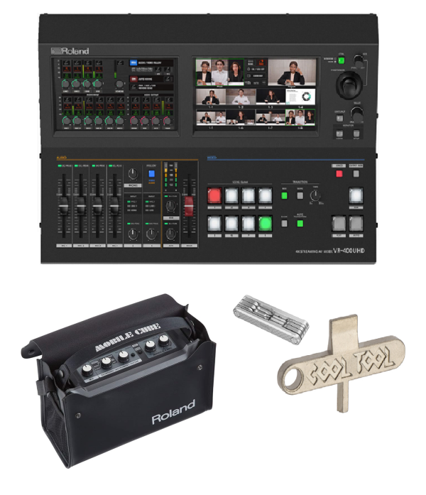 Roland VR-400UHD 4K Streaming AV Mixer with Carry Bag, SmallRig Multi-Tool & Vello Camera Plate Tool Combo Online now