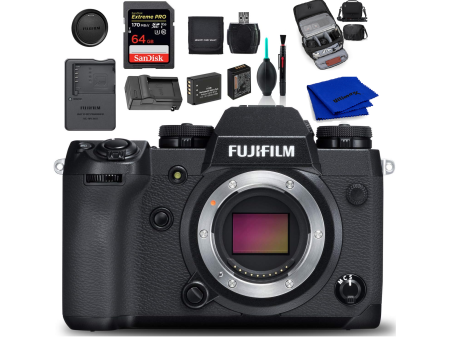 FUJIFILM X-H1 Mirrorless Digital Camera Body Only 24.3MP - Bundle: Includes: 64GB Memory Card + Spare Battery + More For Cheap