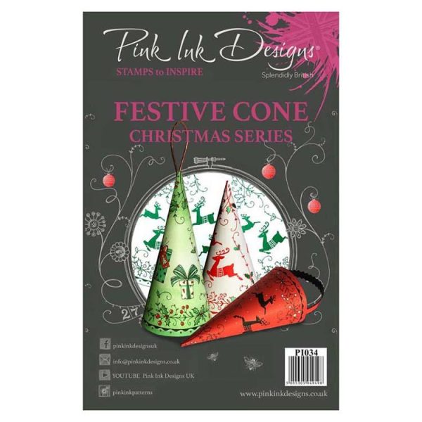 Pink Ink Designs Clear Stamp Festive Cone For Sale