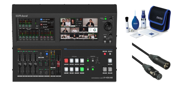 Roland VR-400UHD 4K Streaming AV Mixer Package with Premium XLR Cable & ZEISS Lens Care Essentials For Discount