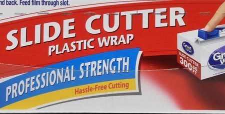 Slide Cutter Plastic Wrap, Clear, 300 sq ft Fashion