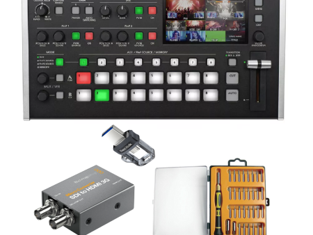 Roland V-8HD HDMI Video Switcher Bundle with Blackmagic SDI to HDMI Converter, 128GB SanDisk Flash Drive & 33-Piece Precision Tool Set Fashion