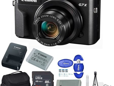 Canon PowerShot G7 X Mark II Digital Camera - 32GB SDXC Card, Camera Case, Cleaning Kit, Card Reader, Spare Battery, Table Top Tripod, Supply