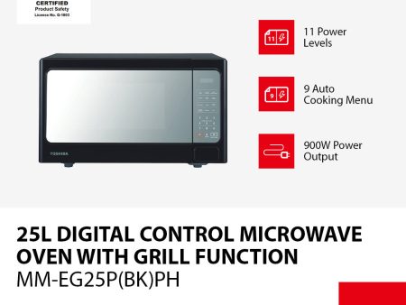 Toshiba 25L Digital Control with Grill Function Microwave Oven Supply