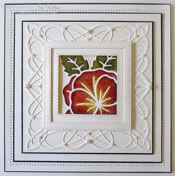 Creative Expressions Dies by Sue Wilson Frames and Tags Collection Pansy Flower Square Sale