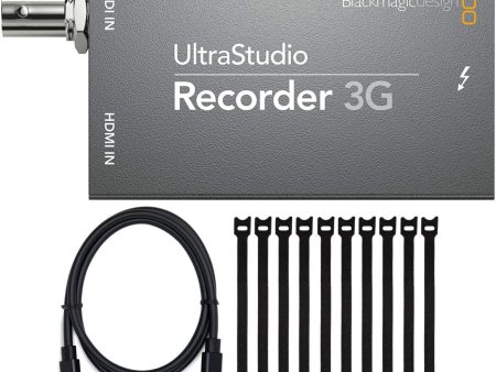 Blackmagic Design UltraStudio Recorder 3G Capture Device Bundle with Thunderbolt 3 (40 Gbps) USB-C Cable (100W, 0.5m) and 6-Inch Fastening Cable Ties Sale