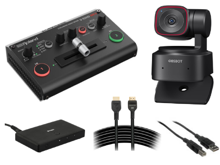 Roland V-02 HD MK II Switcher Includes Single Camera PTZ + HDMI 2.0 1 x 2 Splitter + HDA-815 8K Ultra-High Speed HDMI Cable + USB Cable Bundle Hot on Sale