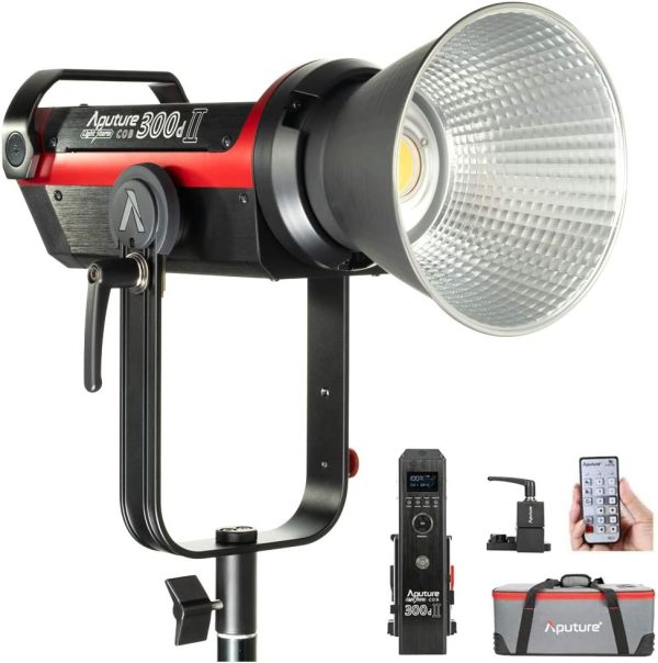 Aputure LS C300D Mark II COB Light Storm 350W 55000lux Daylight Balanced Led Video Light V-Mount CRI97+ TLCI97+ 8 Built-in Lighting Effects Sidus Link App Control 2.4G 100m Wireless Remote Control Supply