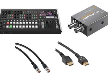 Roland V-160HD Streaming Video Switcher Bundle with Blackmagic Design Micro Converter + HDMI to SDI 3G 8K HDMI Cable + Pearstone 25  SDI Video Cable (BNC to BNC) Online