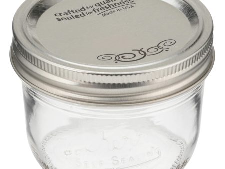 Glass Mason Jar W  Lid & Band, Wide Mouth, 8 Ounces, 12 Count For Cheap