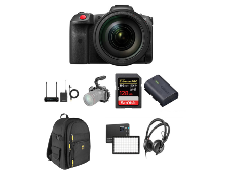 Canon EOS R5 C Mirrorless Cine Camera Kit with RF 24-70mm Lens & EW-DP Wireless Mic & Bag For Discount