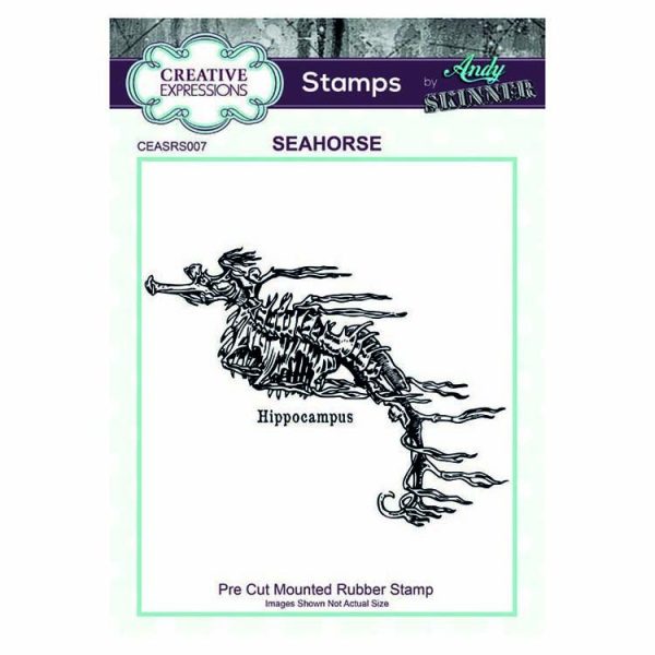 Creative Expressions Pre Cut Rubber Stamp by Andy Skinner Seahorse Online Hot Sale