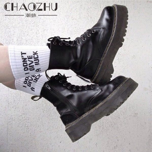 1pair humor words Print Warm Casual Socks Autumn Winter White Socks Cotton Socks Grunge Style Girls Cool White Casuals awesome Fashion