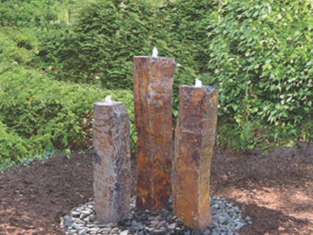 Large Polished Top Basalt Fountain 3 Piece Kit Sale