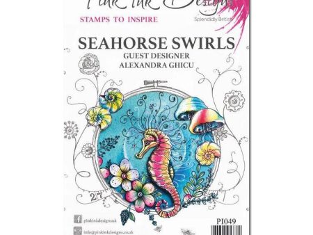 Pink Ink Designs Clear Stamp Seahorse Swirls Supply